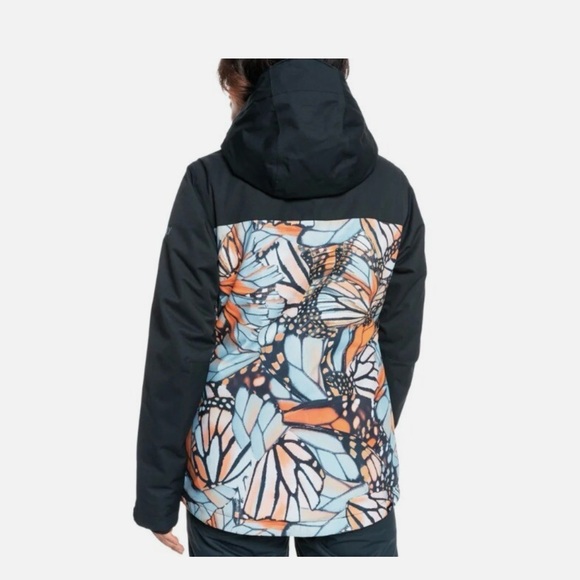 Roxy Women's Abstract Blue and Orange Ski Jacket - Picture 3 of 13